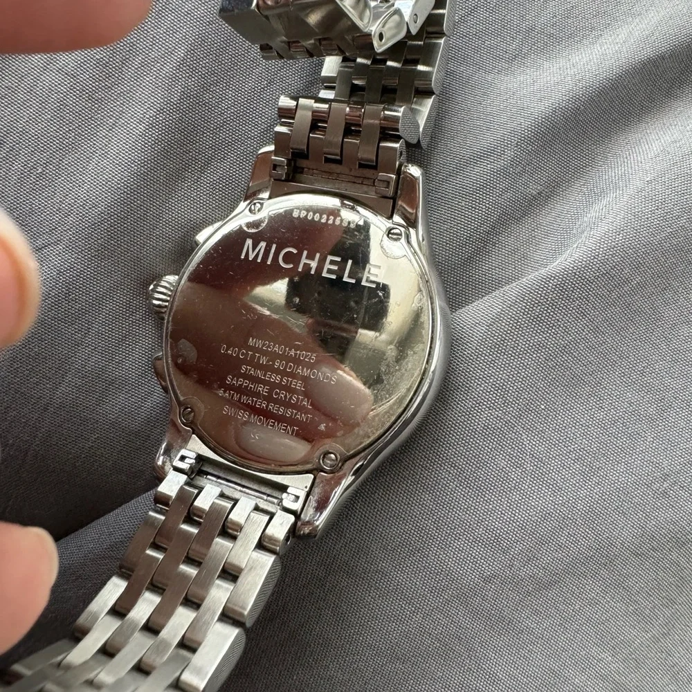 Michele Stainless Steel Diamond Watch - Picture 6 of 8